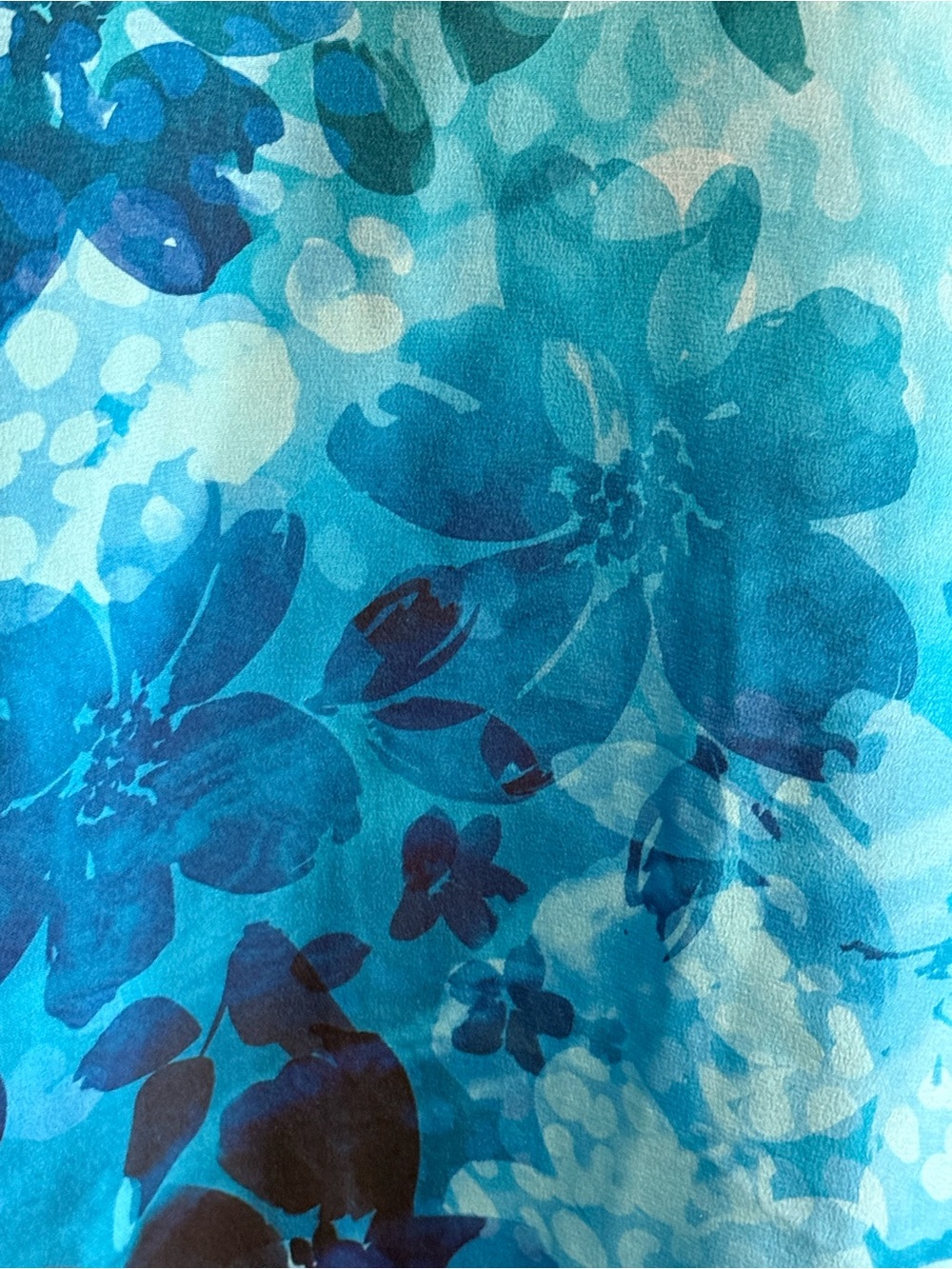 Soft Surroundings Womens Tunic Top Blouse L Blue Silk Jolene Watercolor - Picture 14 of 16